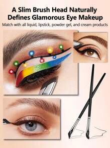 Set de 6 pinceles de maquillaje que incluye: pincel angular para delineador de ojos, pincel para cejas, pincel para sombra de ojos ultra, pincel "hoz" para delineador, pincel plano angular, pincel para corrector de ojos y pincel "gusano de seda" para satisfacer las necesidades del maquillaje de ojos