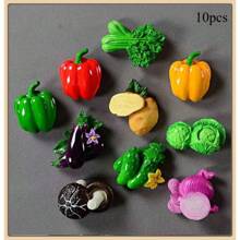 1pc/3pcs/4pcs/5pcs/5pcs-1/6pcs/6pcs-1/7pcs/8pcs/9pcs/10pcs/10pcs-Style 1/10pcs-2/11pcs New Cartoon Fruit & Vegetable Design Magnetic Resin Refrigerator Stickers, Nature Style Magnetic Refrigerator Stickers, Cute Decorative Piece, Office Desk Decor, Personalized Accessory For Fridge, Whiteboard, Storage Cabinet, Dishwasher, Kitchen Decor, Home Decor, Valentine's Day Gift, Gift For Friends & Family