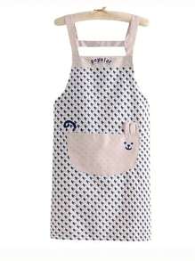 1 件女士长袖围裙，全新设计，极具吸引力的家用帆布围裙 - 透气、可调节、防油 - 适合厨师、服务员和烹饪爱好者