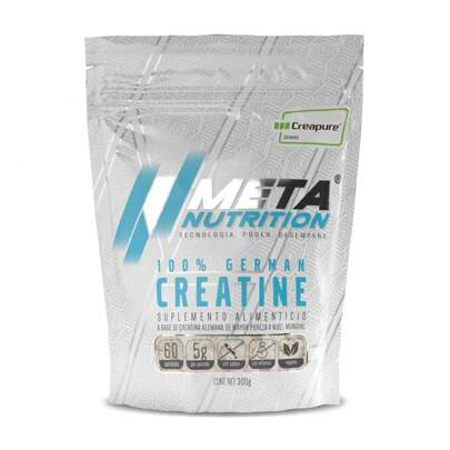 Meta Nutrition®, 100% German Creatine ( Creapure®), Creatina monohidratada Alemana sello Creapure®, 300g, 60 servicios, sin sabor. Suplemento alimenticio en polvo, Suplementos Gym, Suplementos para crecimiento muscular.