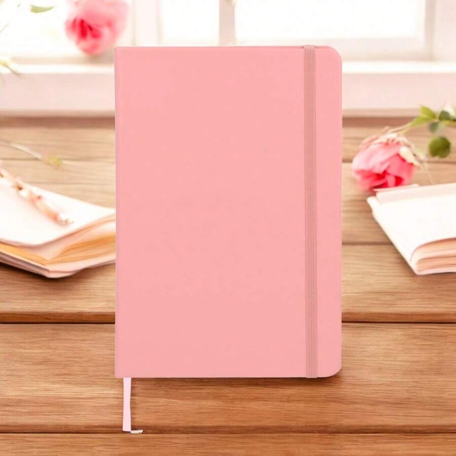 PromoClick Moleskine-Style Polyrethane Notebook With 80 Ruled Pages And Elastic Band To Hold The Cover. Back To School