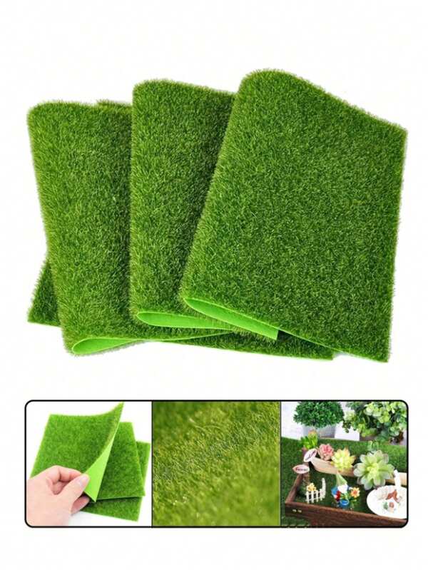 1/3/5 piezas Cuadrados de césped artificial verde vibrante, decoración DIY, textura realista, efecto de follaje detallado, ideal para proyectos DIY, perfecto para regalos de cumpleaños y accesorios festivos, miniaturas para jardín de hadas, adornos de Navidad y Pascua