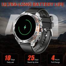 EIGIIS Montre connectée pour hommes au style sport d'affaires, avec boutons mécaniques, écouteurs intra-auriculaires intégrés, confortable à porter, appels sans fil (réception/émission d'appels), batterie grande capacité de 400 mAh, autonomie de batterie super longue, écran rond de 1,52 pouces, plus de 100 modes sport, prévisions météorologiques, rappel de message, compatible avec les téléphones Android et iOS, 3 bracelets de montre