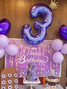 1/2pcs Purple Crown Numeric Balloons For 16th 18th 20th 21st 25th 28th 30th-60th Birthday Party Decorations