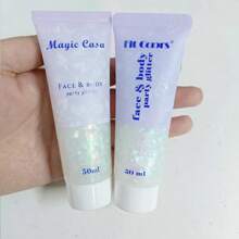 1/2pcs Glitter Gel - Shimmery Glitter Liquid Eyeshadow, Long-Lasting Mermaid Glitter Body Highlighter Gel, Vivid Holographic Glitter Makeup Powder, Suitable For Face, Hair, Eyes, Lips, Nails - Perfect For Festivals, Parties, Christmas, Stage And Club!