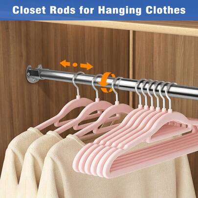 CTSZOOM Barra de armario ajustable de acero inoxidable, disponible en 5 tamaños desde 40 cm hasta 190 cm, barra de armario de plata resistente para colgar ropa, armario, lavandería, divisor de habitación, fácil de instalar, adecuado para baño, ventana, caravana, sala de estar, dormitorio, cortina, armario
