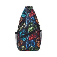 斜挎包轻便单肩斜挎胸包卡通足球印花背包儿童青少年男孩女孩运动徒步旅行背包 - 腰包 - 查看 13