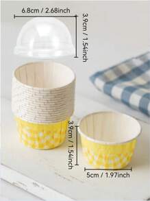 50 个复古格子松饼杯（带盖/不带盖）- 耐热、装饰性纸质烘焙衬垫，带卷边，适用于纸杯蛋糕和甜点，多色节日装饰包（万圣节/圣诞节/复活节/感恩节）