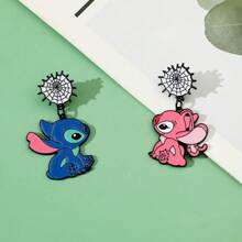 1/2 piezas Broche de Disney Stitch, el extraterrestre, divertido y de fantasía, pasador de esmalte de metal, joyería, accesorio para mochila, ropa, regalo festivo