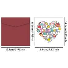 1 张教师节贺卡，带信封、教师感谢卡、生日卡、感谢卡 - 非常适合教师节、毕业典礼、生日和感谢礼物