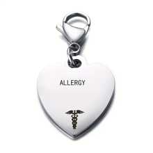 Llavero de alerta médica, en forma de corazón de acero inoxidable, llavero de identificación médica para diabetes tipo 1 y tipo 2, anticoagulantes, alergias y talla grande, accesorio de salud para hombres, regalo, recuerdo, accesorio para automóvil, accesorio para bolso, accesorio escolar, gótico, Y2k