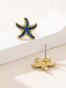 1 对时尚、优雅、简约的海星耳环 - 滴釉海星耳環 - 查看 3