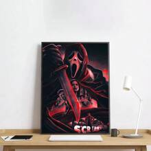 1 pièce Affiche murale sans cadre, S-Crier H-Film d'horreur Crier Affiche Art HD, Coller au mur, Imperméable, Décoration de maison, Salon, Chambre, Bar, Esthétique, Pop, Cadre en option