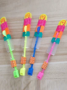 20个随机颜色魔术LED发光上射箭头火箭直升机飞行玩具，派对礼品，弹弓飞行直升机（部分零件随机发送）