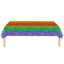 Colorful Tablecloth Plastic Colorful Tablecloth 54 X 108 Inch, Disposable Tablecloth Colorful Party Decorations For Birthday, Wedding, Bridal Shower, Pride Party, Valentine's Day, Bachelorette Party, Mother's Day