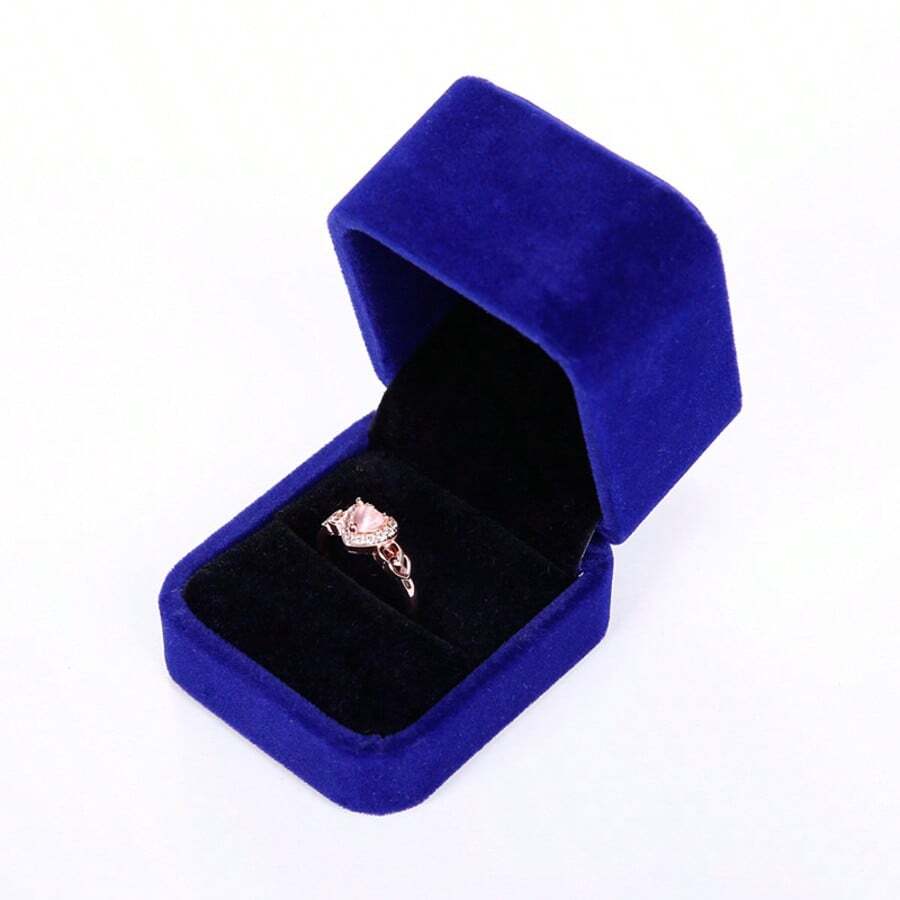 Premium Velvet Ring Box, Ring Gift Box - Royal Blue - View 1