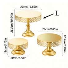 1 件优雅铁制甜点展示架 - 金色蛋糕架、茶和小吃 | 多功能婚礼、生日、派对桌面装饰 - 彩色 - 查看 8