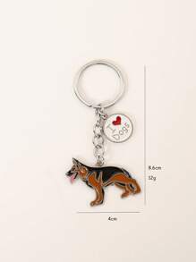 1pc Metal Brown Wolf Dog Key Chains Pet Dog Animal Charms School Bag Pendant Car Keyring Boyfriend Gift