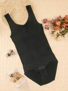 MLeyhoice 一体式无缝紧身衣，塑形瘦身，增强腹部控制。 - 黑色 - 查看 3