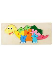 Children's Early Childhood Educational Wooden Puzzles Animal Shape Three-Dimensional Puzzle Toys Wooden Dinosaur Caterpillar Giraffe Crocodile Puzzles Exercise Fine Hands And Brains Logical Thinking Cognitive Educational Toys - Multicolor - View 13