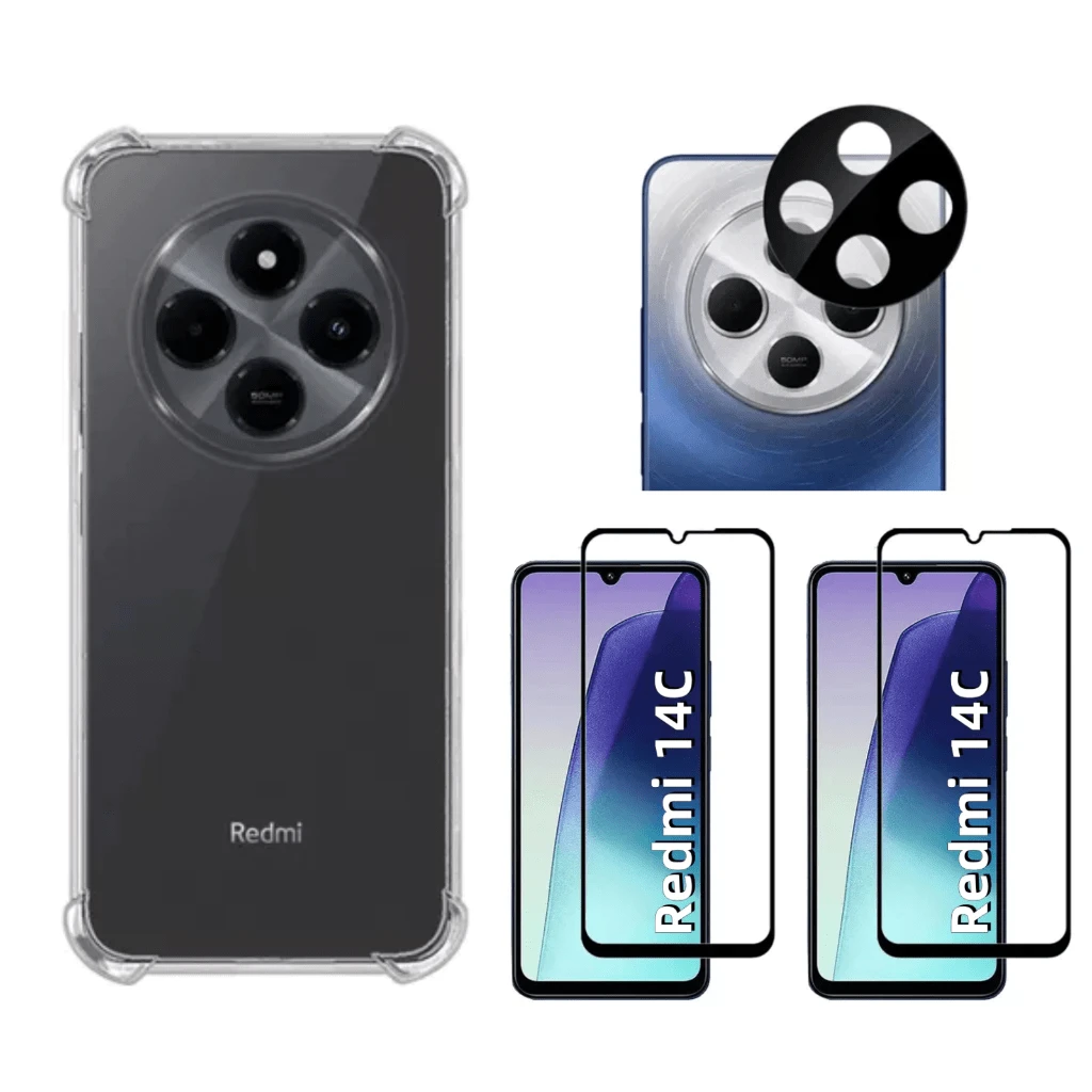 Redmi 14C 3D Glass Film Kit + Anti-Shock Case + 3D Camera Film - Capa+(2 Pelicula)+Camera - 查看 1