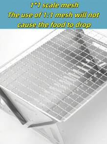 1 Stück faltbarer Edelstahl Campingkochset, tragbarer Grill für den Außenbereich