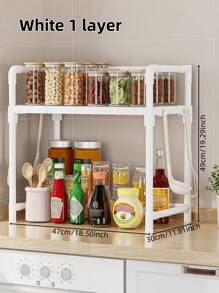 1pc No-Drill Needed Kitchen Organizer, Multi-Layer Spice Rack, Ins-Style Kitchen Storage Rack, Space Saving Storage Solution For Small Spaces