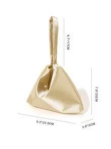 Borsa clutch elegante e semplice in raso con manico magnetico a triangolo, adatta per feste, matrimoni e occasioni formali