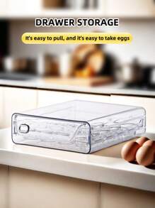 1 层/2 层鸡蛋储存盒，12/20/24/30/40/60 格可堆叠 PET 鸡蛋储存套装，多层鸡蛋托盘容器，抽屉式鸡蛋储存整理器，透明保鲜整理器，适用于厨房冰箱使用 - 1層-20個雞蛋 - 查看 3