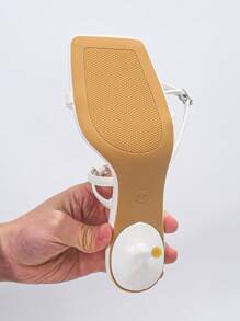 Novas sandálias de salto alto abertas 2025, salto fino elegante e sexy com alças finas, vestido de verão combinando com salto alto feminino - Branco - Ver 6