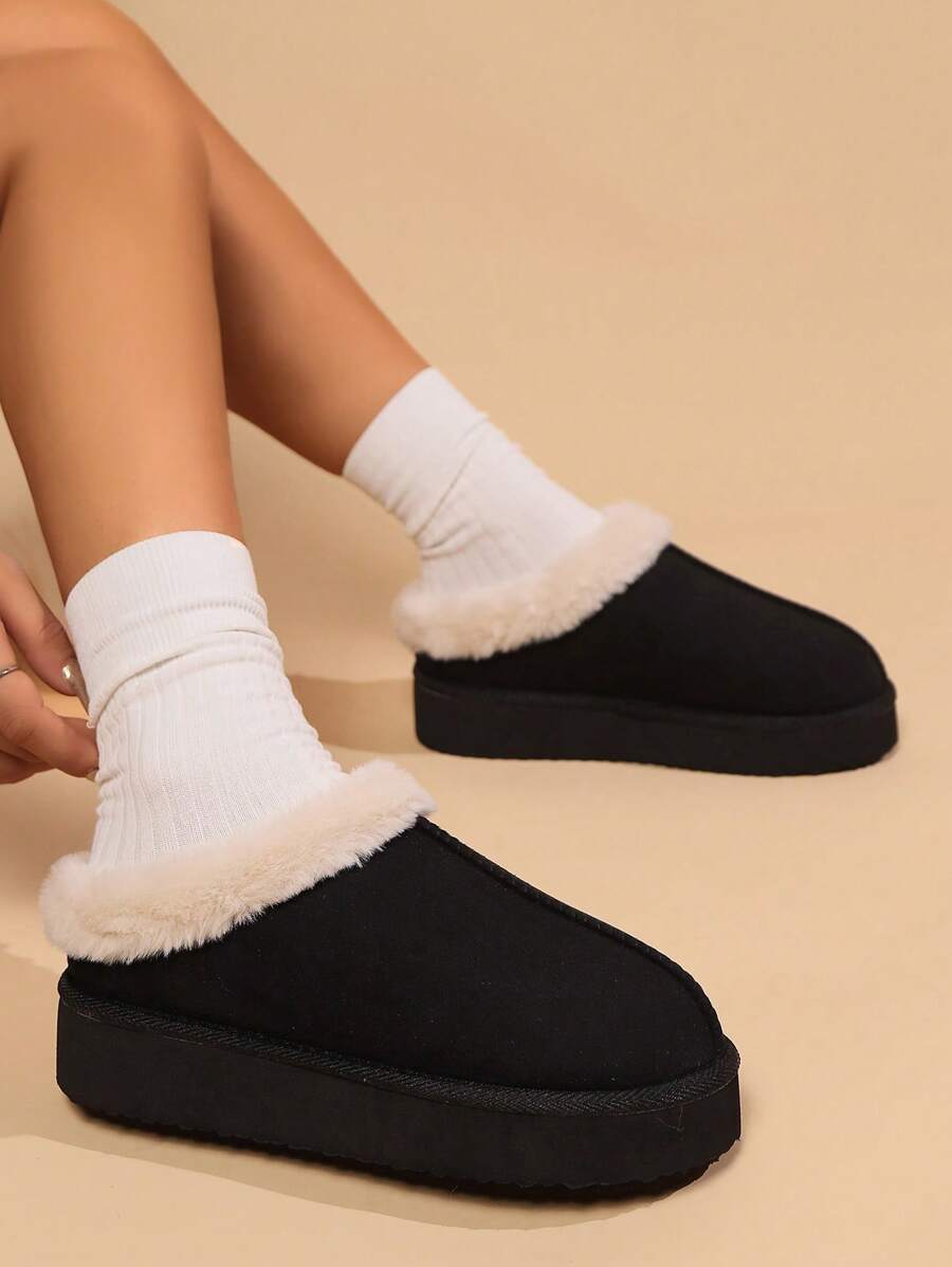 Women Plush Warm Slippers, Comfortable Winter Snow Shoes