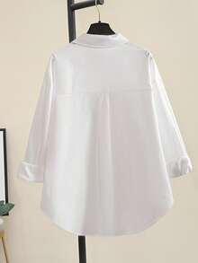 Women's Casual Daily Button Embroidery Cardigan Long Sleeve Shirt White - White - View 3