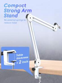 Microphone Boom Arm Stand, Metal Heavy Duty Mic Stand, Scissor Suspension Adjustable Boom Arm For Podcast Recording Streaming Gaming, With Desk Clamp, 5/8" Screw, Cable Ties-FIFINE BM63 White