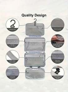 干湿分离可挂多色收纳洗漱用品和化妆品便携式洗漱用品和袋子，旅行化妆收纳袋化妆包收纳袋，度假假期，学校收纳袋 - 1pcs - 查看 8