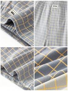 3pcs Men's Underwear Men Boxer Briefs,Soft Comfortable Plaid Design Loose Boxer Shorts