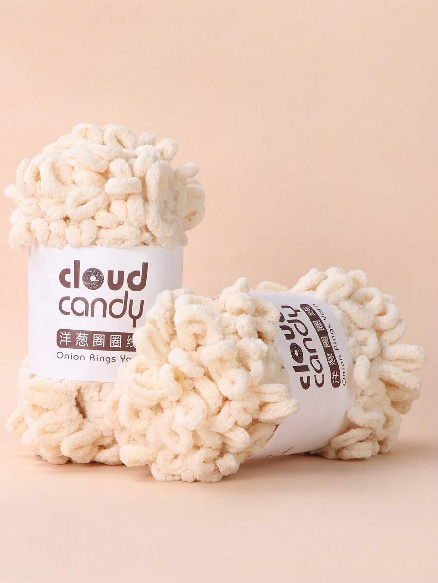 1 Roll 100g Beige Pom Pom Trim, Suitable For Scarf Making - Beige - View 1
