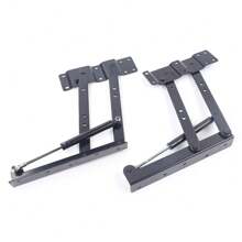 YUNRUX 2 bisagras de resorte ajustables para mesa de centro elevable con marco elevador para muebles. - Negro - Ver 3