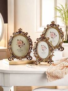 1 pieza de marco de foto dorado curvo estilo europeo vintage, adecuado para decoración del hogar y exhibición de fotos (múltiples estilos para elegir) - Una variedad de estilos retro - Ver 9