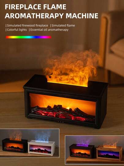 1 件 3D 仿真壁炉，带香味的芳香扩散器，USB 供电扩散器，空气净化器，带遥控器的加湿器 7 色夜灯，适用于办公室、客厅、卧室、汽车