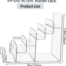 6 件可调节钱包展示架，透明亚克力手提包支架，珠宝展示收纳袋，适用于派对、婚礼、家居装饰 - 無色 - 查看 7