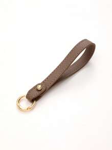 1 pièce Nouveau porte-clés en cuir de couleur unie, sangle de poignet, accessoire de sac à bandoulière, chaîne de clé de voiture à la mode, accessoire de voiture détachable, breloques scolaires