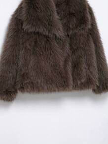 Seelio Autumn/Winter New Thick Faux Fox Fur One-Piece Middle-Length Youthful Elegant Artificial Fur Coat