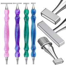 New Ergonomic Resin Diamond Painting Pen With Thin Threaded Stainless Steel Tip, Suitable As 5D Square/Round Diamond Painting Tools Accessory - Multicolor - View 1