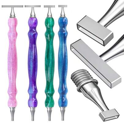 New Ergonomic Resin Diamond Painting Pen With Thin Threaded Stainless Steel Tip, Suitable As 5D Square/Round Diamond Painting Tools Accessory