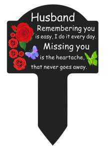 YAFITYES 1pc Garden Memorial Stake For Mom/ Dad/ Brother/ Mom & Dad/ Husband/ Wife/ And Other Loved Ones, Flower Butterfly Theme Weatherproof Plastic Grave Marker For Cemetery Decorations - Black - View 14