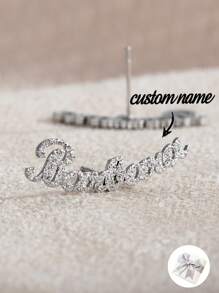 1Pair Minimalist Custom Name Frosted Earrings,Romantic Custom Text Earrings,Fashion Stainless Steel Nameplate Custom Earrings Gifts For Her,Frosted Name Earrings,Valentine's Day Gift,Memorial Gift,Christmas Gift,Mother's Day Gift