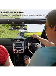 1pc High Definition Wide Angle Rearview Mirror - Anti-Glare, Easy Clip-On Installation, Suitable For SUVs And Trucks, Enhances Visibility For Safer Driving, Vehicle Safety Accessory