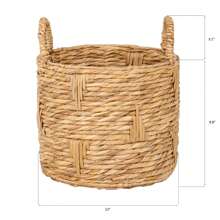 12" Round Bulrush Basket Planter – Stylish Woven Decorative Pot For Indoor Or Outdoor Plants, Ideal For Home Décor - 1 - View 5