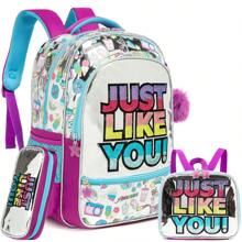 Backpack For Kids Cute And Fashionable Schoolbag For Girls 5-12 Aged With Pencil Box And Lunch Case - School Bag Set - View 3