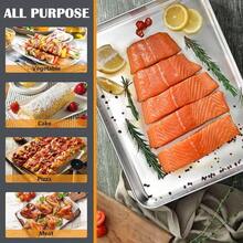2Pcs Baking Sheet Pan Set, Joyfair Stainless Steel Cookie Sheets, Commercial Metal Pans Toaster Oven Tray Bakeware Roll/Bread/Bacon, Heavy Gauge, Rust-& Dishwasher Safe (9 Inch) - 17.5 Inch - View 9